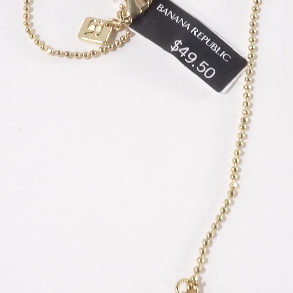 Banana Republic Horn Tassel Ball leaf Crystal Pendant Necklace NWT 49.50 - Picture 6 of 8